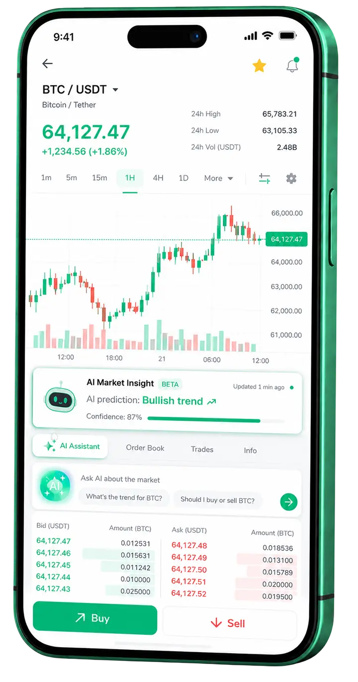 Mobile Ansicht der Trading-Plattform Zollabevtex